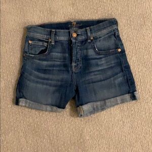 7 For All Mankind roll up jean shorts